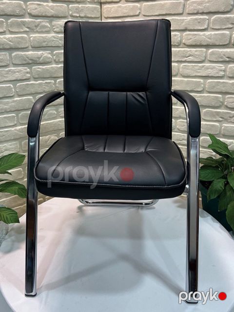 Ofis stulu D 013, dəri, 56х52x93 sm, qara