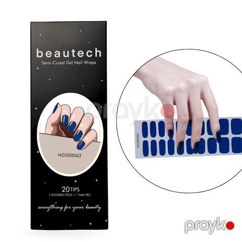 Taxma dırnaq yapışqan-gel NG200063 Beautech Gel Nail Wraps 20 Tips — Bakı