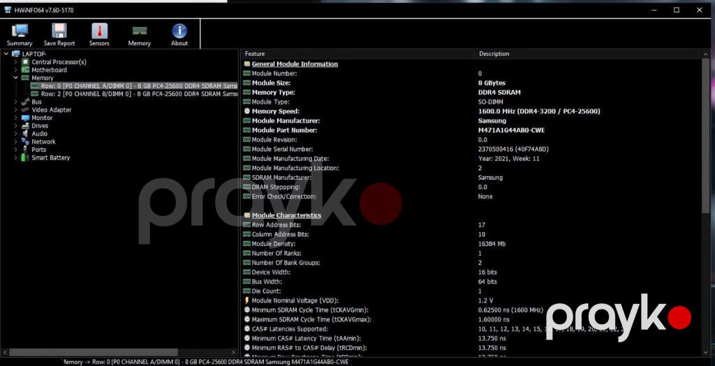 Samsung DDR4 3200 MHz Sodımm noutbuk RAM-i satilir (2×8 GB, ümumilikdə — Operativ yaddaş, Bakı (5)