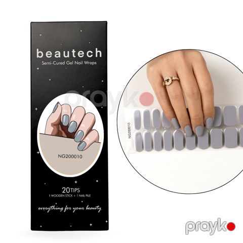 Taxma dırnaq yapışqan-gel NG200010 Beautech Gel Nail Wraps 20 Tips — Bakı