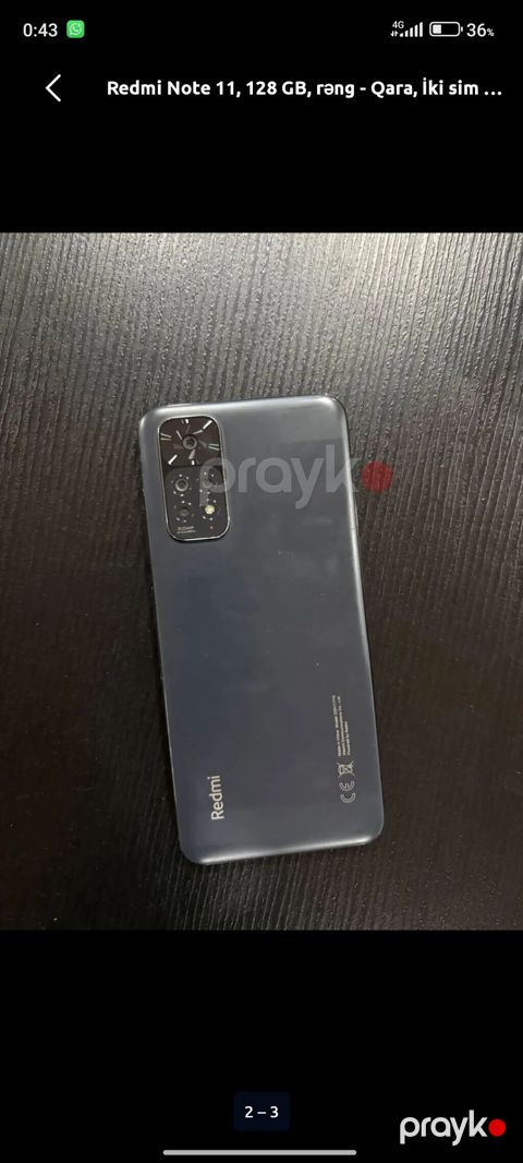 Redmi Note 11, 128 GB, rəng - Boz, Sensor, Barmaq izi, İki sim kartlı — Mingəçevir