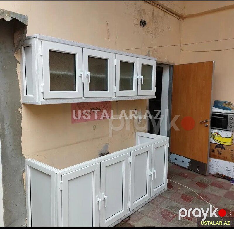 Plastikden hazirlanmis yay metbexleri — Pəncərələr, qapılar, balkonlar, Bakı (2)