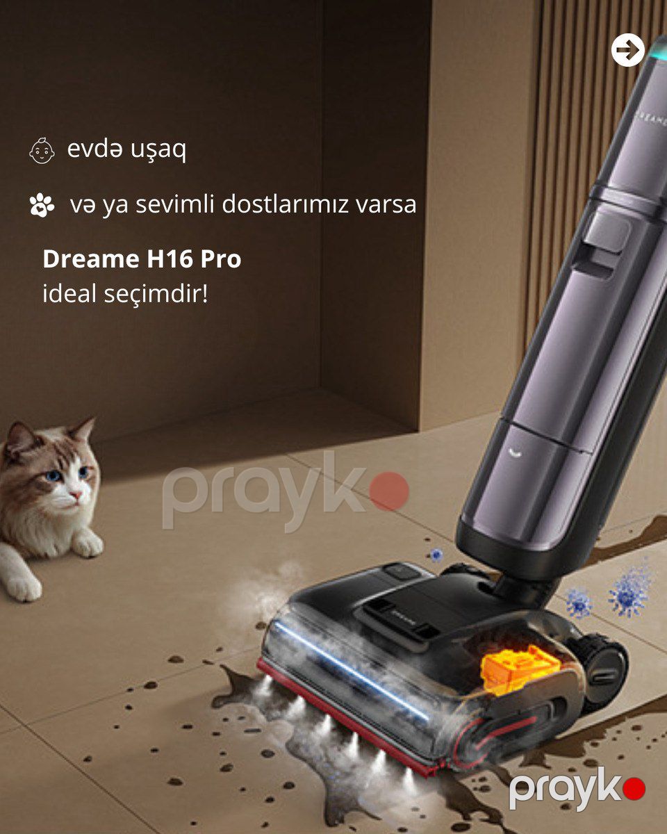 Vacuum Cleaner Dreame H16 Pro Steam Wet and Dry Vacuum (HHR48F) EU — Ev texnikası, Bakı (10)