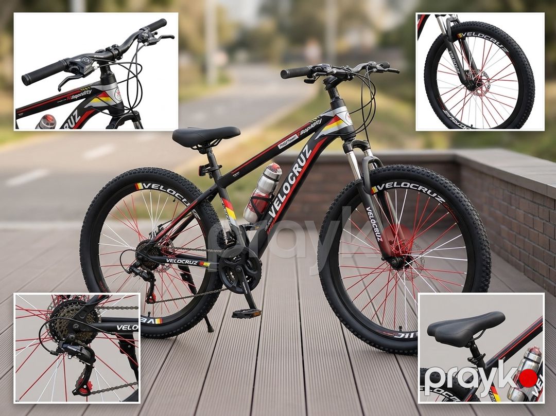 Dağ velosipedi Velocruz MTB, 26", qara/qırmızı — Velosipedlər, Bakı (2)
