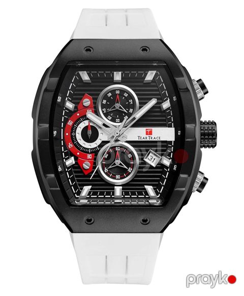 Kişi qol saatı Tear Trace 27 White/Black - Teartrace Tonneau — Bakı