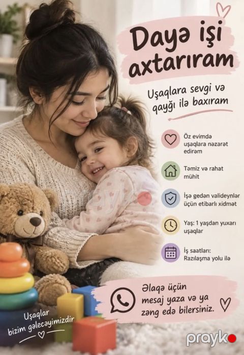 Daya xidməti – uşaqlara sevgi və qayğı ilə baxım - Uşaqlara öz evimdə