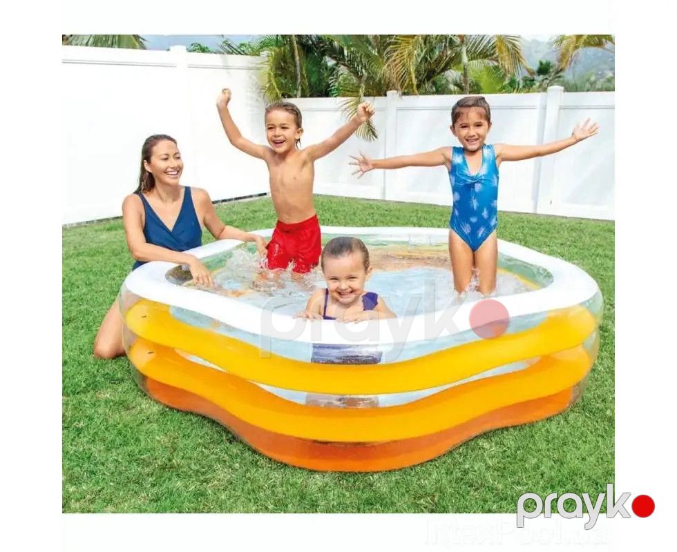 Uşaqlar üçün şişmə hovuz İntex, TECH_56495_21, beşbucaqlı, 185x180x53 sm, 460 l, sarı — Hovuzlar, Bakı (2)
