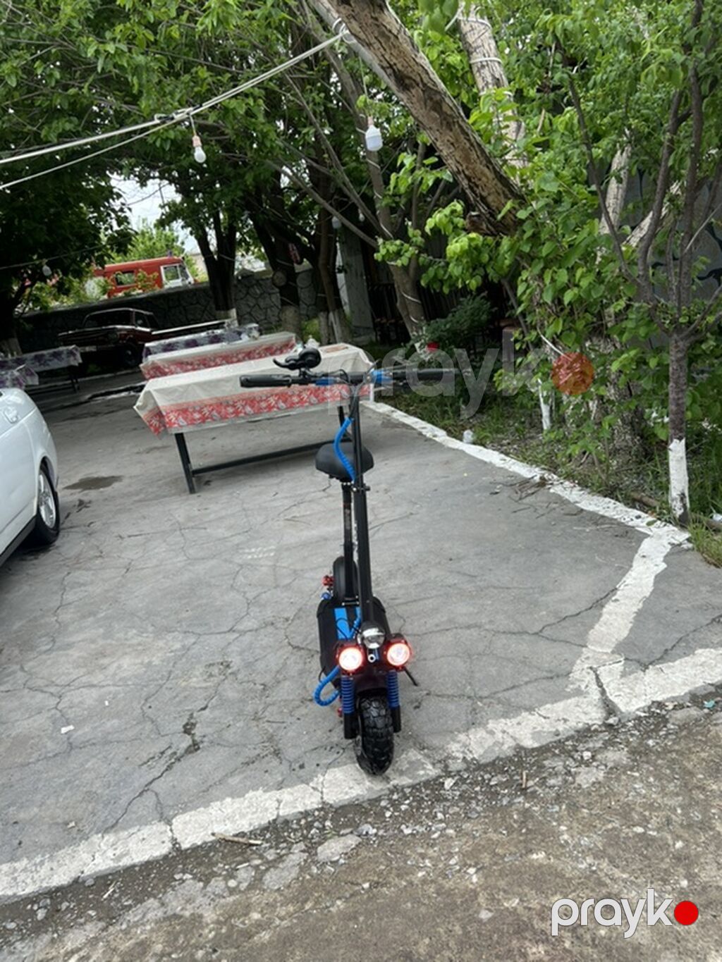 Elektrikli skuter – Toba markası - Güclü ikili LED faralar: gecə və — Skuterlər, Bərdə (2)