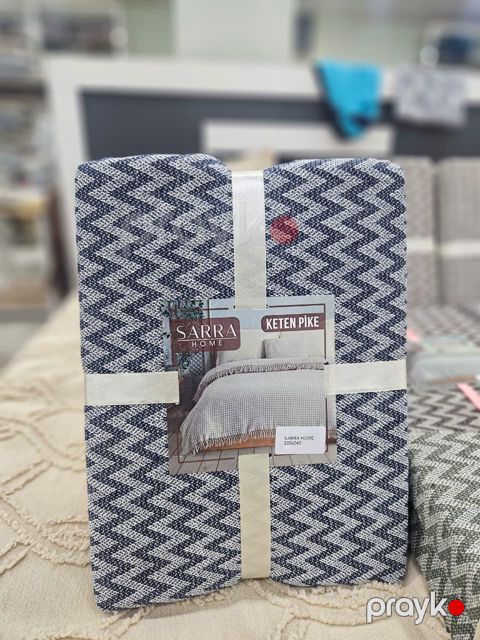 Pled-örtük Sarra Home VM015-0806, pambıq, göy, 220x240 sm — Bakı