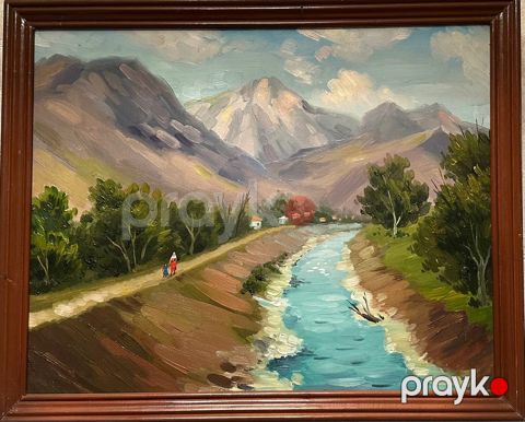 Kətan üzərində yağlı boya, əl işi tablo 81×70 sm — Bakı