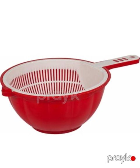 Süzgəc-konteyner 6013, plastik, qırmızı, 2 l