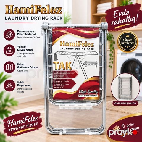 Paltar Qurudan Asılqan Ev və balkon üçün ideal, yüksək keyfiyyətli — Bakı
