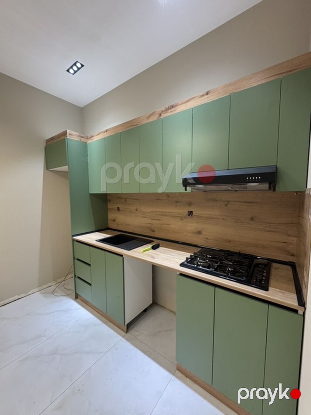 Sifarişlə mətbəx dəsti, Sadə laminat — Mətbəx mobilyası, Qusar (2)