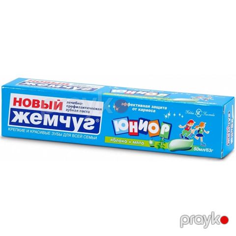 Diş məcunu "Новый Жемчуг. Юниор" Alma və nanə, 50 ml — Bakı