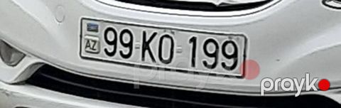 Avtomobil nömrə nişanı: 99-KO-199 - Seriya: 99-KO - Nömrə: 199 — Masazır
