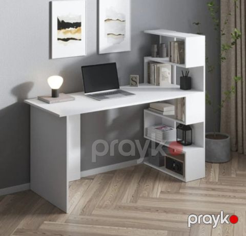 Kompüter masası 2566233, laminat, ağ, 150x150x60 sm — Bakı