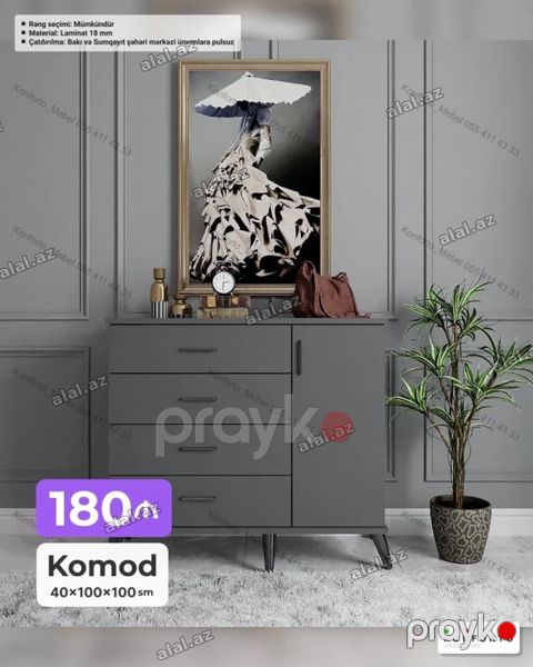 Komod – müasir dizaynlı, çoxbölməli saxlama mebeli. Ölçülər: - 40 — Bakı