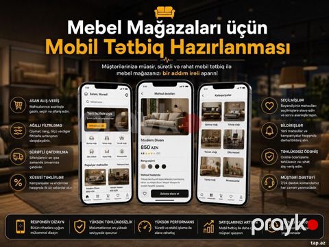 Mebel mağazaları üçün mobil proqram hazırlanması Mebel Mağazaları — Bakı