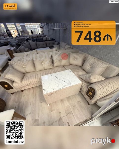 Künc Divan – La Mini - Ölçü: 300 x 200 sm - Model: künc yerləşimli — Bakı
