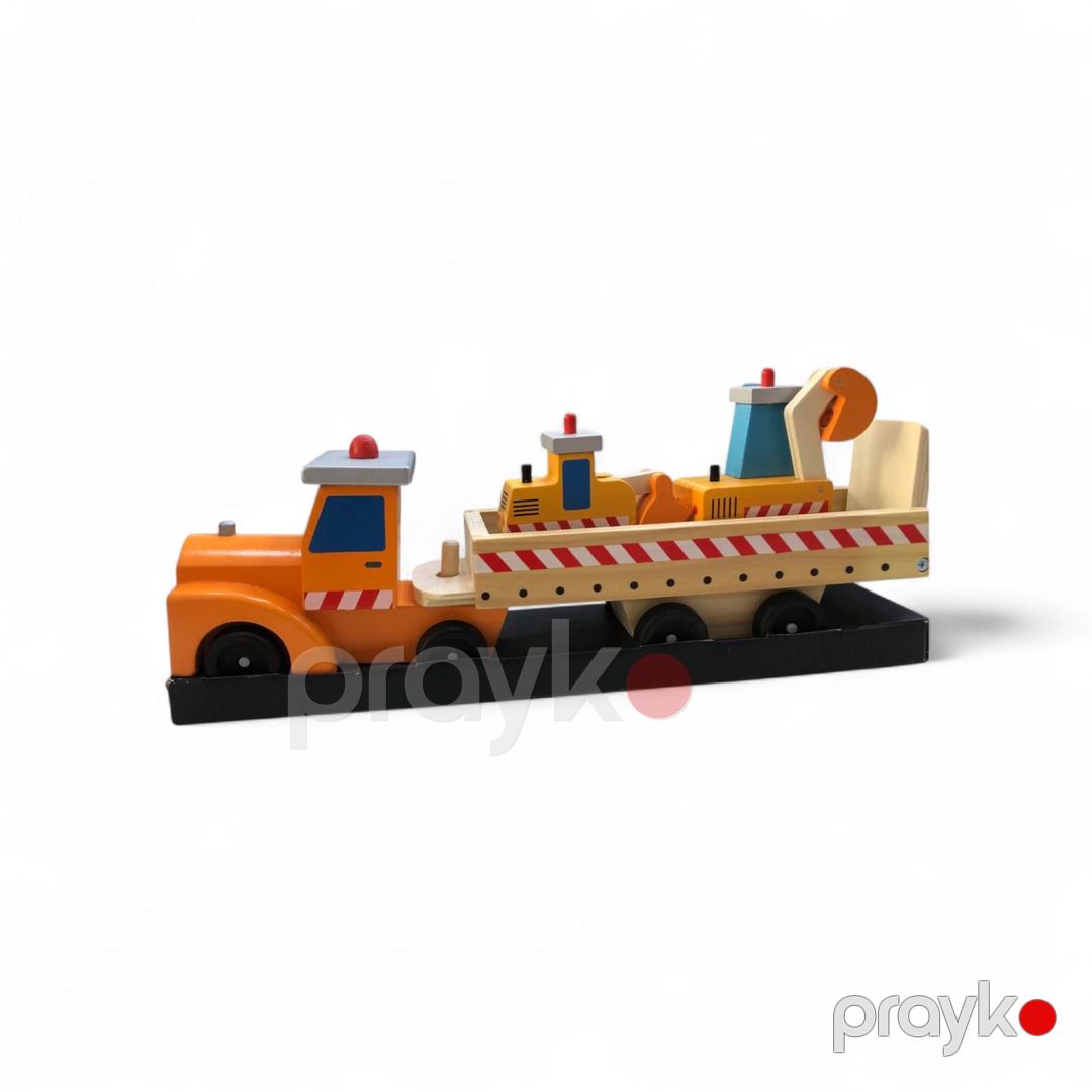 Taxta oyun dəsti The Classics: Wooden Construction Site Vehicle Carrier, 3+ yaş — Mallar, Bakı (3)