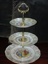 Tort və şiriniyyat qabı, rəng - Qızılı, Farfor — Palto
