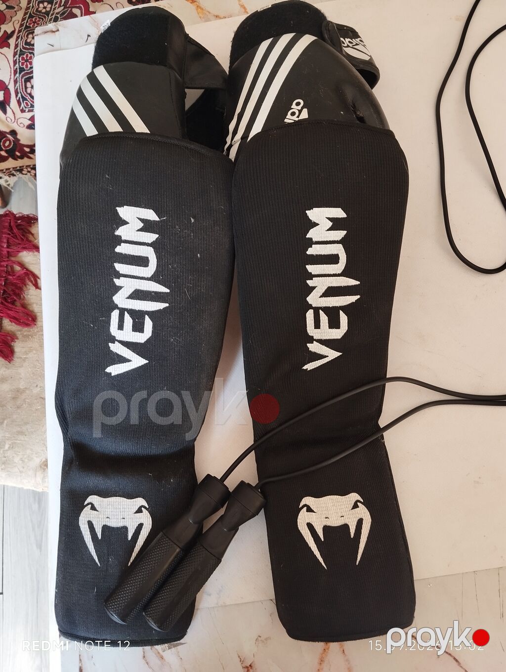 Boks/MMA üçün idman dəsti - Adidas boks əlcəkləri: Qara rəng, Velcro — Döyüş sənətləri, Masazır (2)