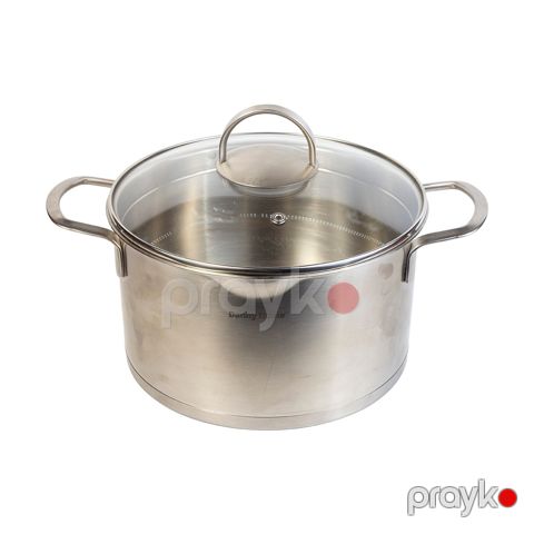 Qazan Danny Home, 31x22x15 sm, 4.7 l, alüminium/şüşə, gümüşü/şəffaf — Bakı