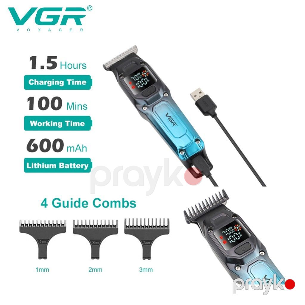 Trimmer VGR 964 - 600mAh / 100 Dəqiqə / 2 Sürət 6500RPM / Cord/Cordles — Saç kəsmə maşınları, Bakı (6)