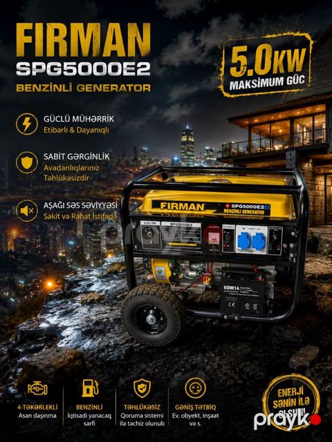 Fırman SPG5000E2 benzin generatoru — Bakı