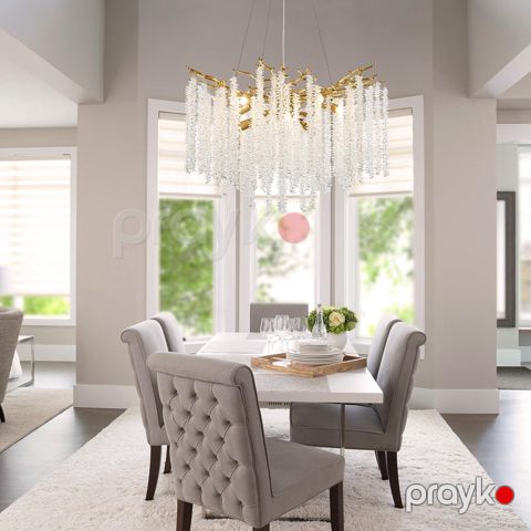 Asma çilçıraq Şəms Aydınlatma 85032-1000, E14, qızılı/şəffaf kristallar - 33001-1000 GD — Bakı