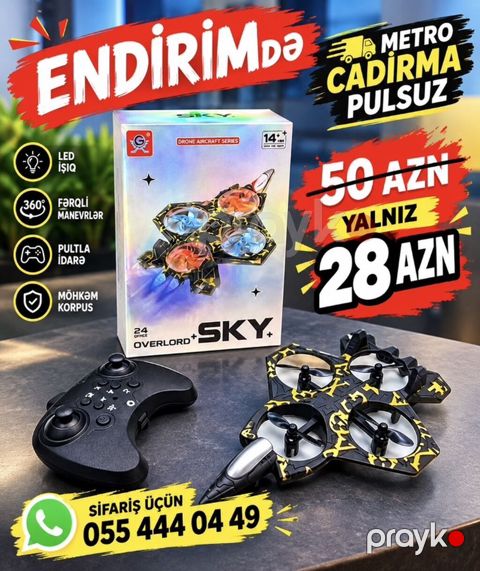 Overlord SKY+ dron-u – 2.4 GHz pultla idarə olunan, 14+ yaş üçün uçuş — Xırdalan