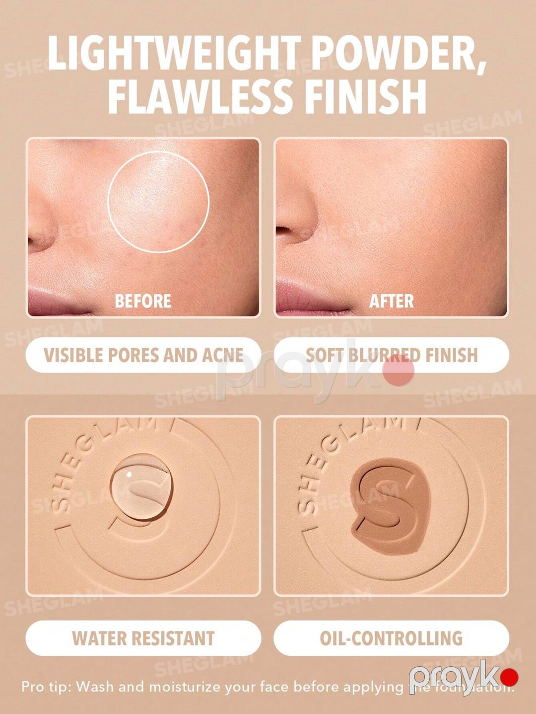 Tonal krem No Brand Skin-Focus High Coverage Powder Fair 11 q — Mallar, Bakı (3)