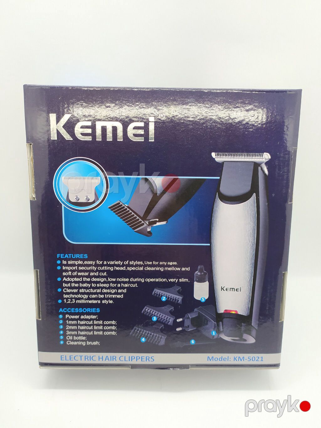 Trimmer Kemei 5021 - 60 Dəqiqə / 1 Sürət / Polad bıçaqlı / Göy rəng — Saç kəsmə maşınları, Bakı (10)