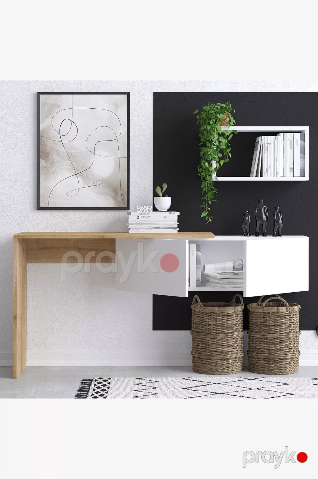 Yazı masası Elegant Wood ZARR2125, laminat, ağ, 45x74x100 sm — Mallar, Bakı (2)