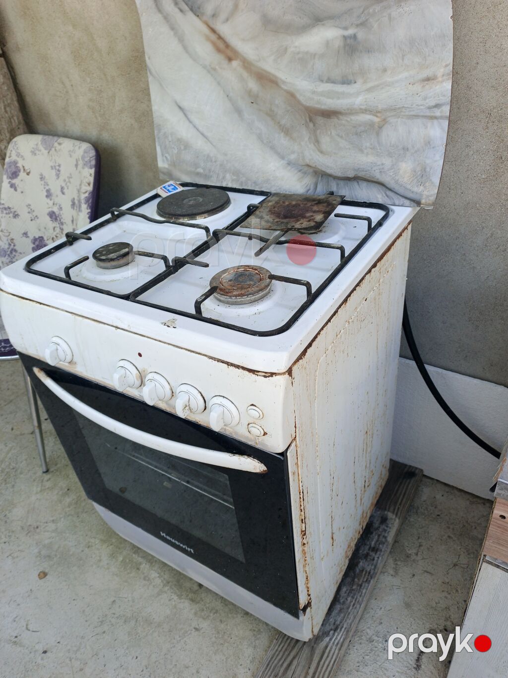 Qarışıq sobası Ayrıca dayanan, 4 gözlü, İşlənmiş — Plitələr, Xırdalan (3)