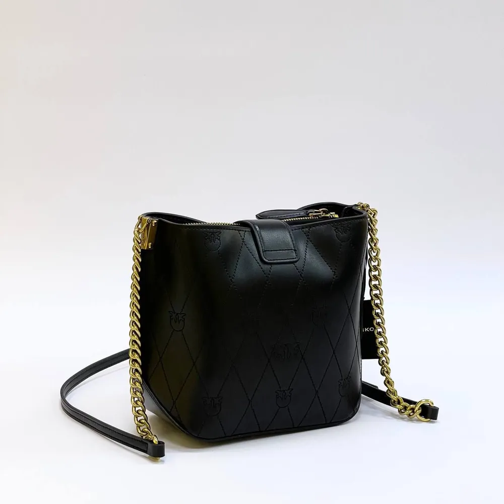 Pinko Love Bag Leather Crossbody – Qara Naxışlı Dəri Çanta — Çantalar, çamadanlar, cüzdanlar, Bakı (6)