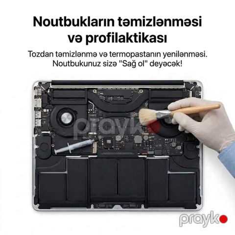 Noutbuklarin, konsollarin təmizlənməsi və təmiri — Bakı