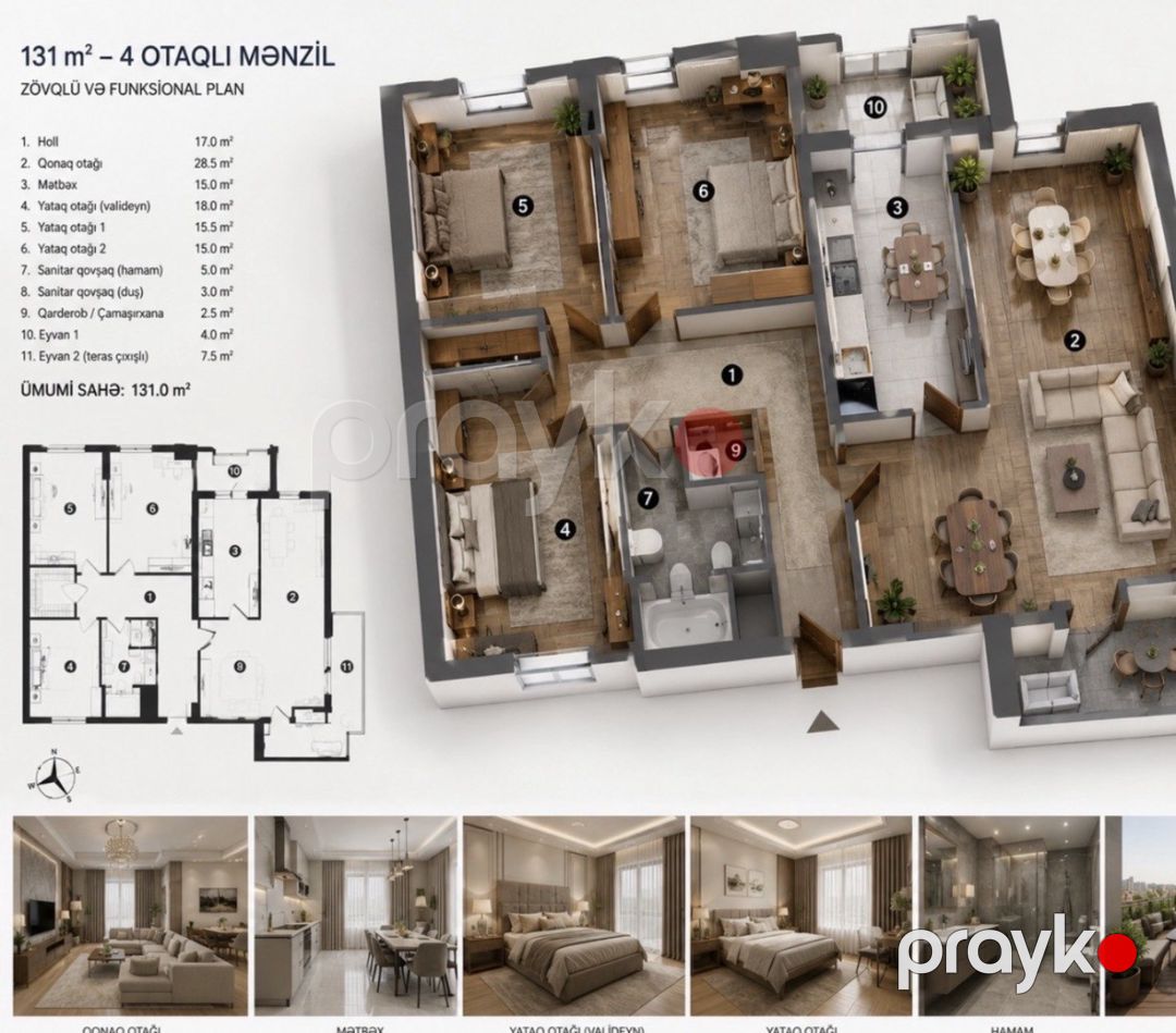 Satılır 4 otaqlı yeni tikili 131.4 m² — Mənzil, Bakı (2)