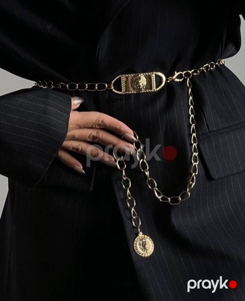 Kəmər 2257791, metal, qızılı, one size — Bakı
