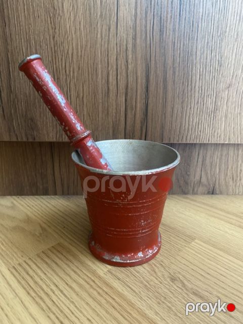 Qırmızı metal həvəngdəstə (stupa və döyən) - Material: tam metal — Bakı