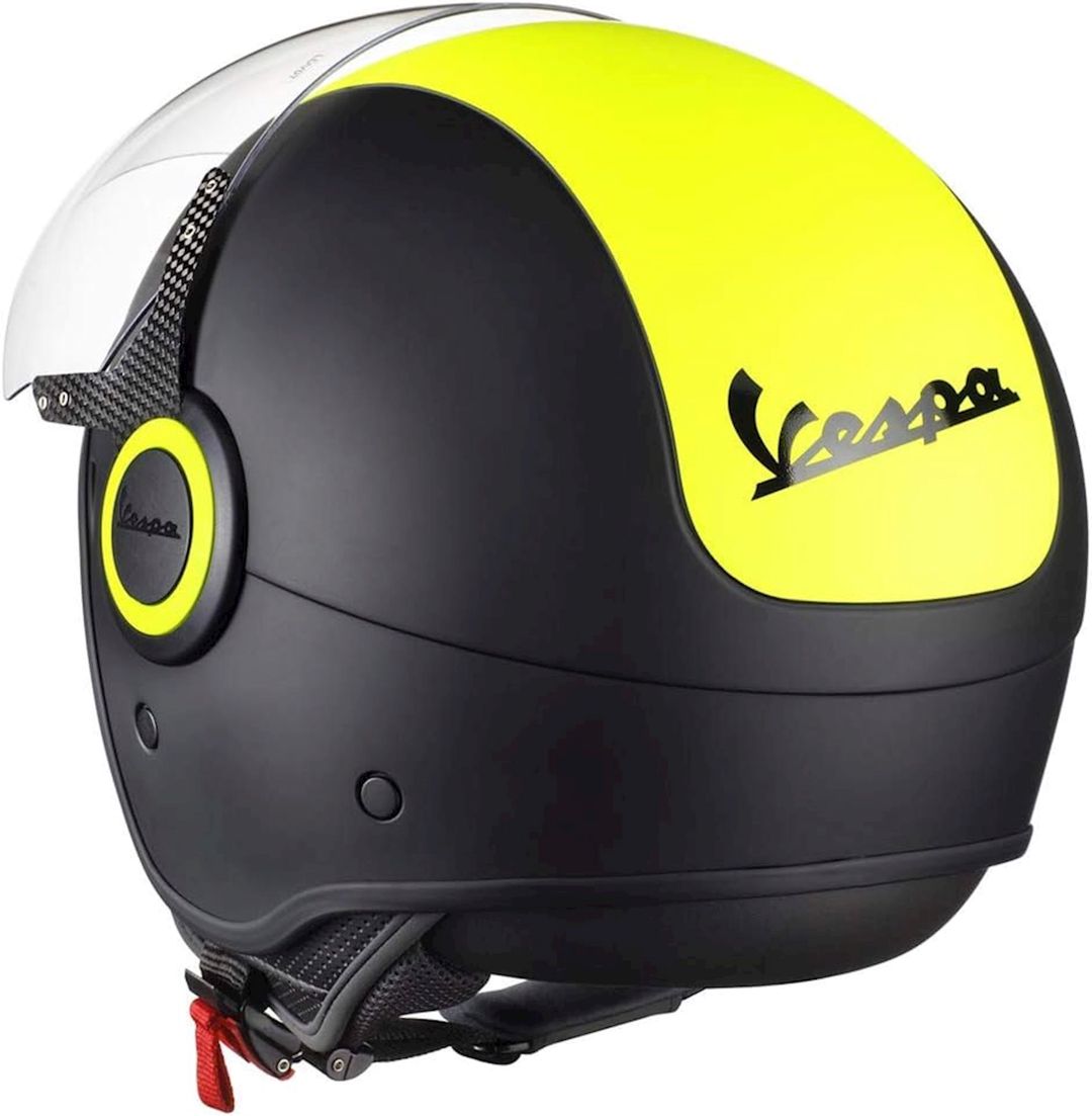Motosikl dəbilqəsi Vespa VJ Fluo, ABS-plastik, qara/sarı, ölçü XS — Mallar, Bakı (2)