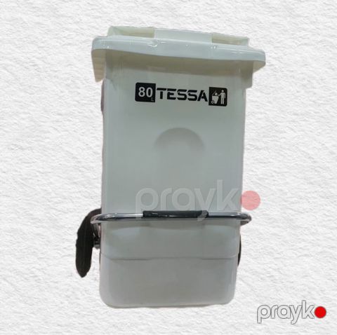 Zibil qabı Tessa, pedallı və təkərli, 80 l, ağ — Bakı