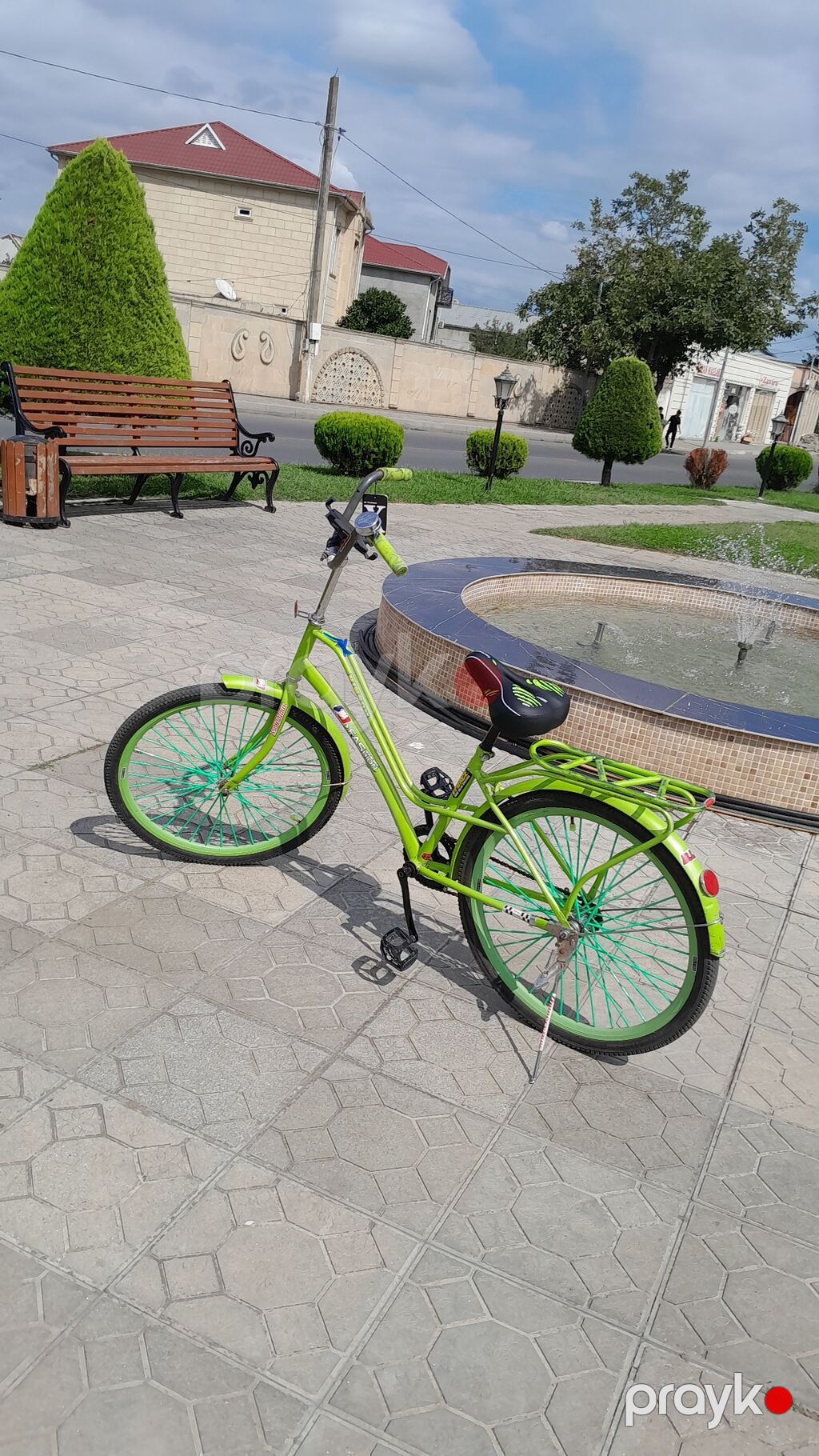 Şəhər kruizeri tipli velosiped – parlaq açıq-yaşıl rəngdə — Yol velosipedləri, Masallı (2)