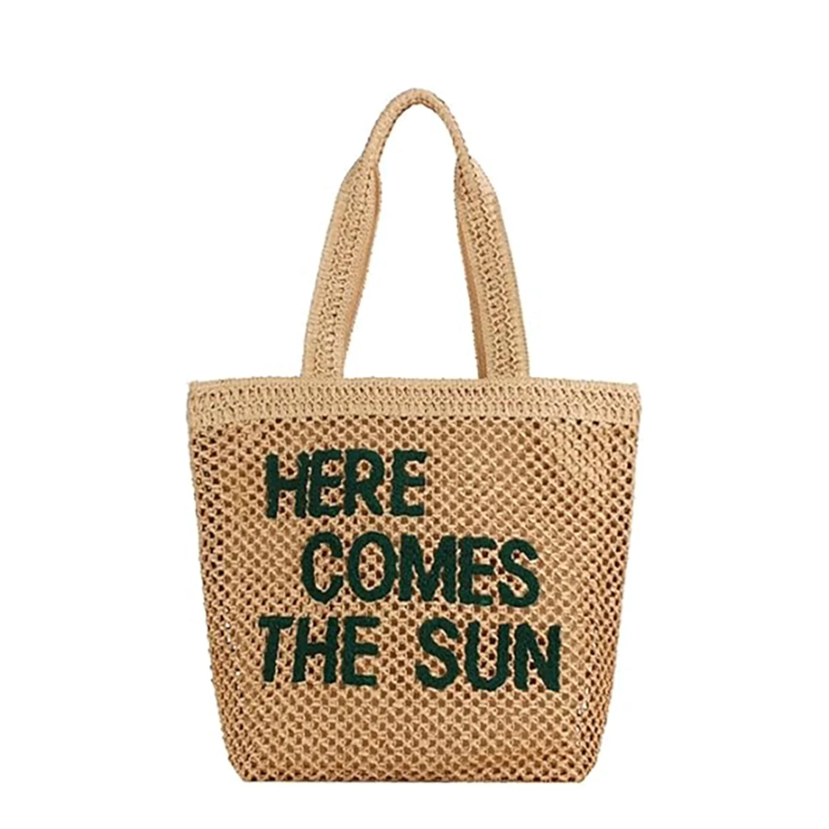 Çiyin çantası Here Comes The Sun, pambıq, qəhvəyi, 30х39х14 sm — Bakı