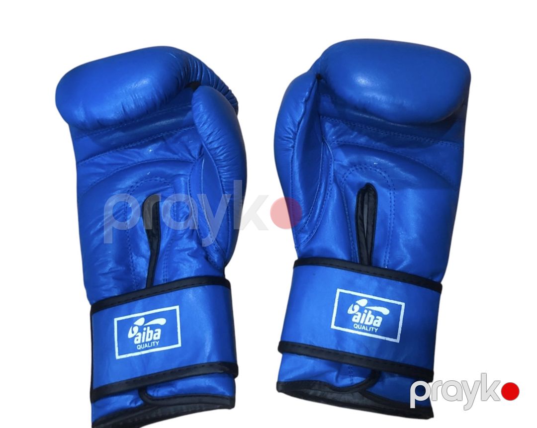 Boks üçün 14oz ölçülü təbii dəri mavi boks əlcəyi — Mallar, Bakı (2)