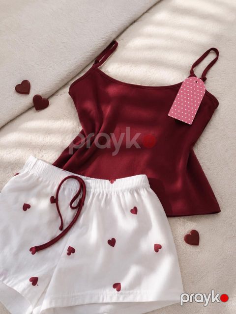 Şortlu pijama dəsti, 40 ölçü, ağ, poliester