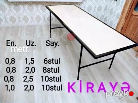 Kirayə masalar və stol stul — Bakı