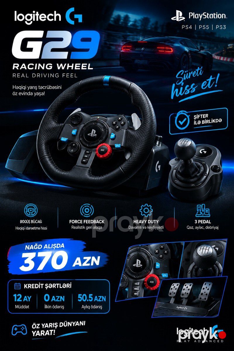 Logitech G29 — Oyunlar, konsollər və proqramlar, Bakı (6)