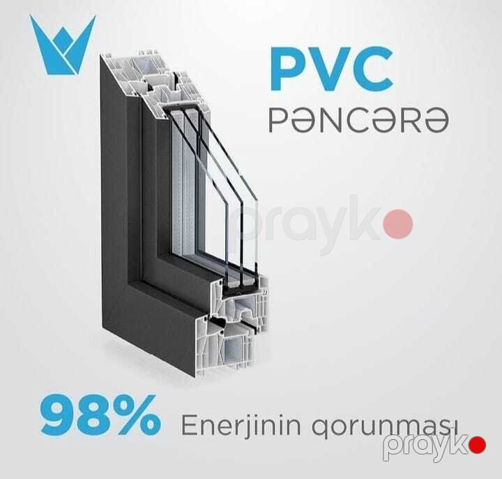 Şok Endırımlı Plastik qapı və pəncərə — Pəncərələr, qapılar, balkonlar, Bakı (3)