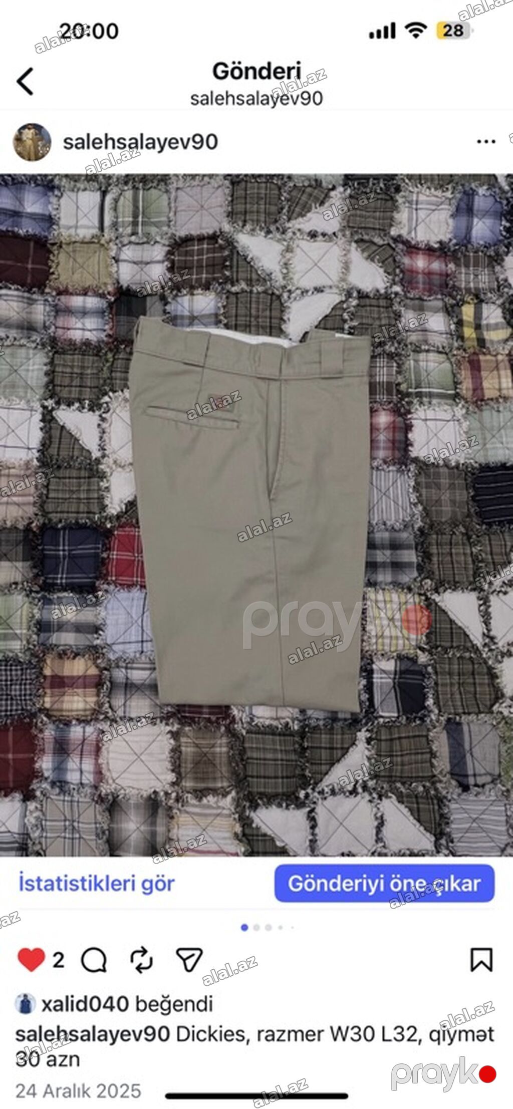 Dickies klassik iş/gündəlik şalvar - Rəng: açıq bej/xaqui - Model: düz — Elektronika, Bakı (3)